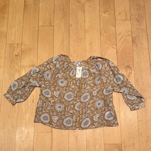 Emerson Fry Brown and Gray Floral Blouse